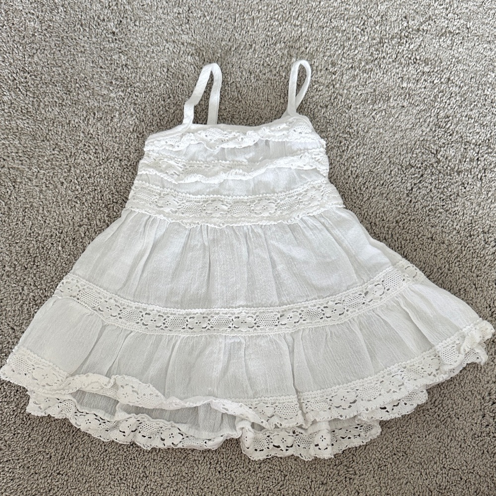 White Lace Tiered Sundress - made in Spain